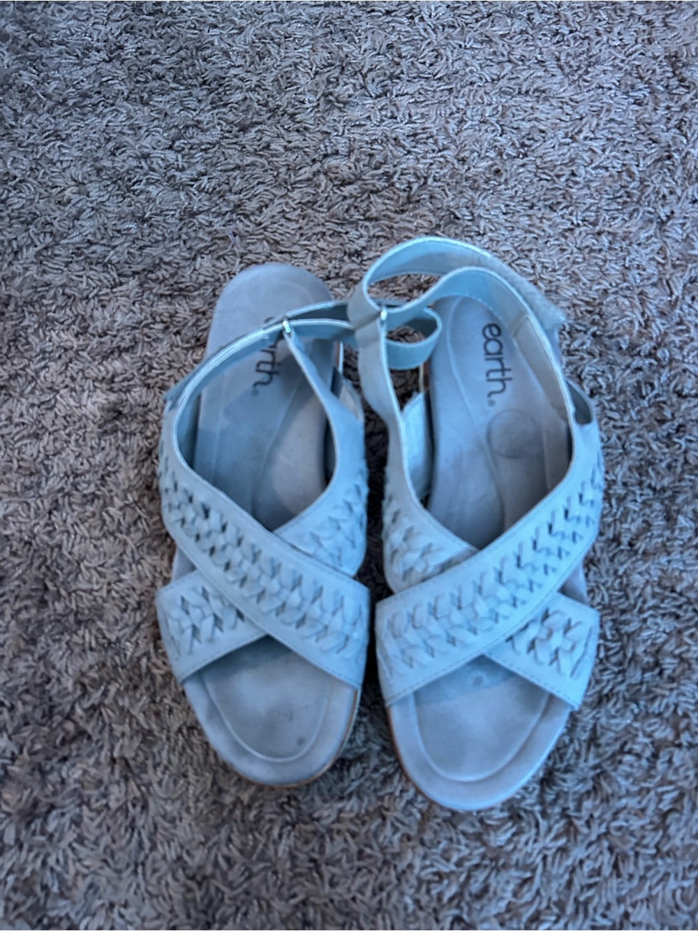 Earth Women's Light Blue Braided Slingback Sandals